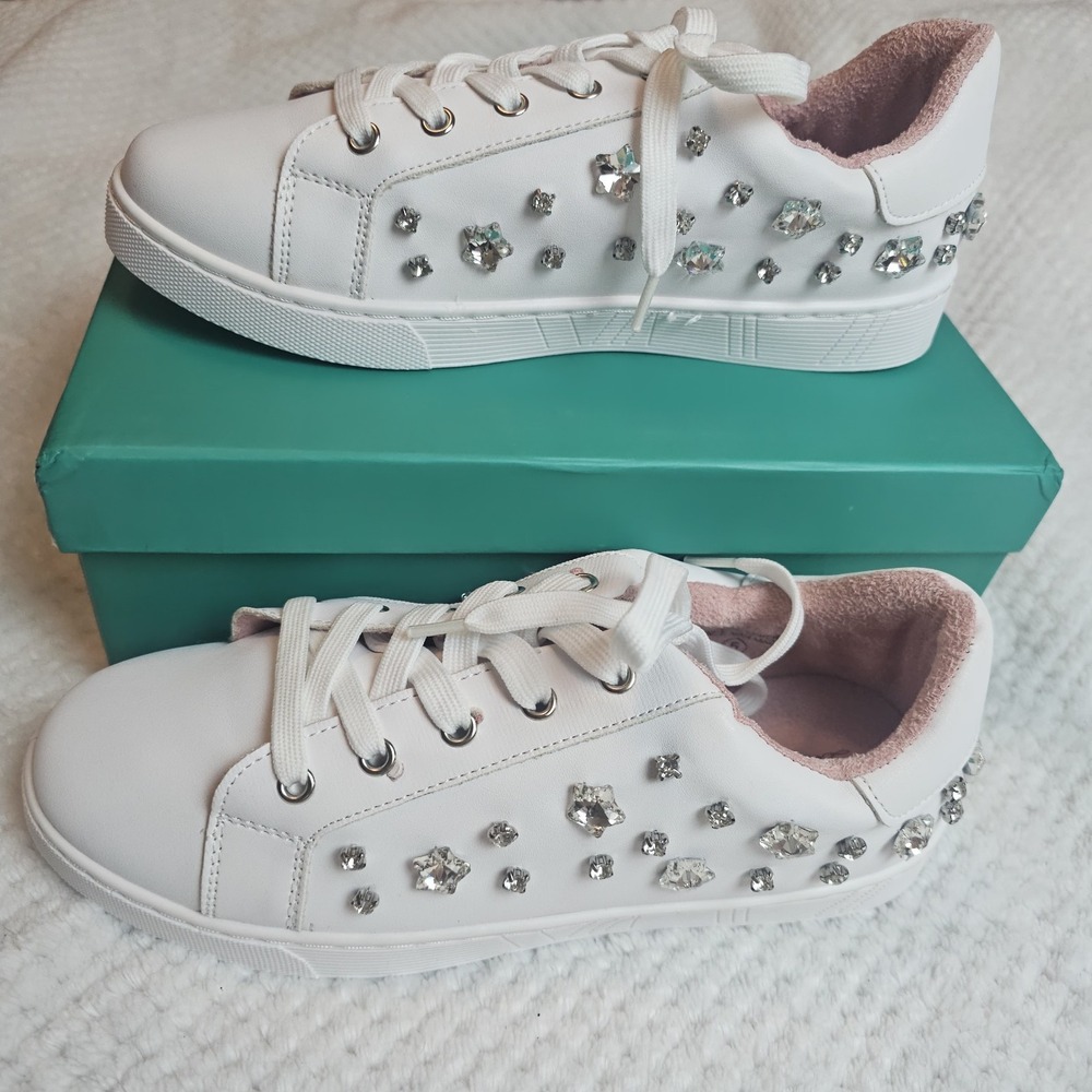 Lauren Lorraine - Pam-Y - Women's Ivory Sneakers - Size 5- Embellished‎